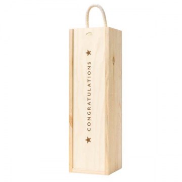 1 Bottle Wooden Box - Congratulations